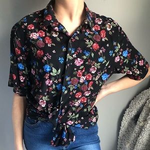 Urban Outfitters Black Floral Top